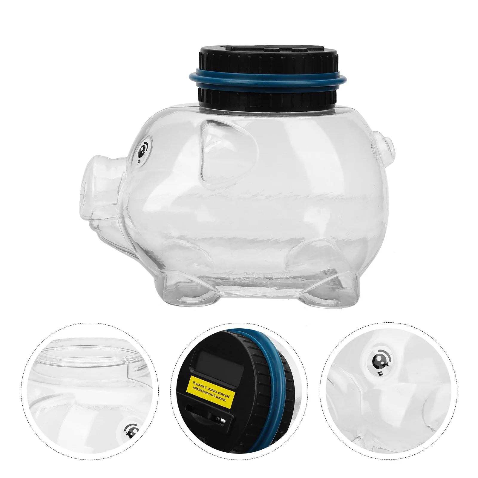 

Digital Counting Money Jar Transparent ABS Piggy Bank Automatic Coin Counter LCD Display Kids Saving Bank for Desktop Bedroom