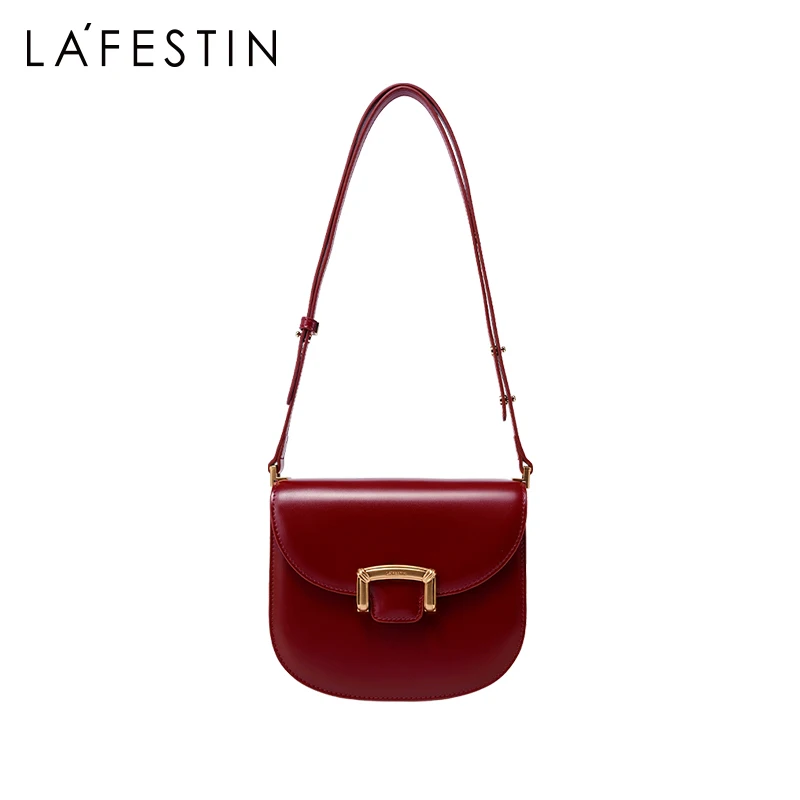 LA FESTIN Original Women Bag 2024 New Trendy High-end Wedding Bag Shoulder Bag Commuting Handbag Retro Style Saddle Bag