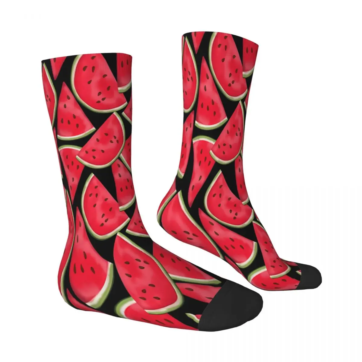 On Black Summer Watermelon Socks Male Mens Women Winter Stockings Hip Hop