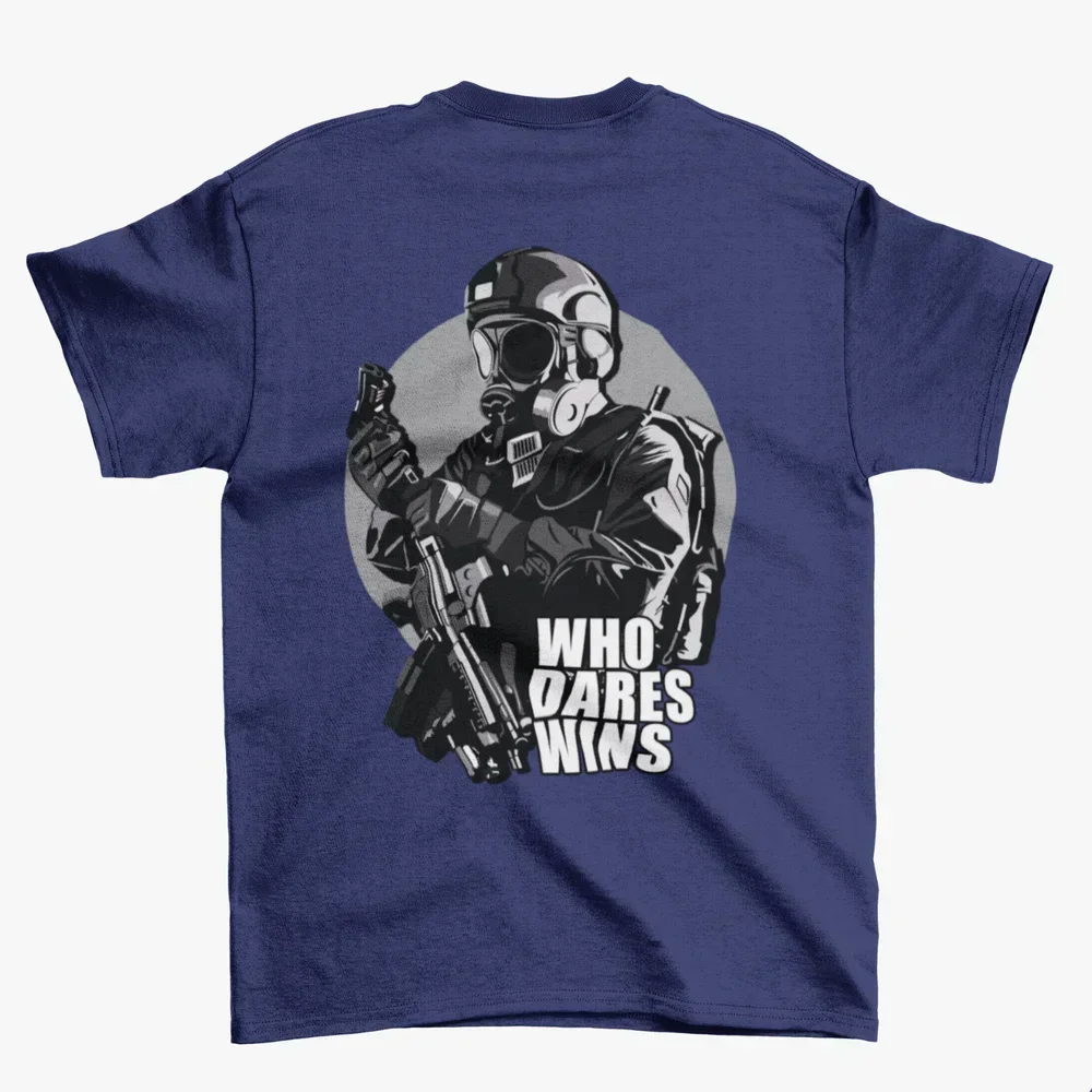 SAS UK القوات الخاصة التي تجرؤ على الفوز الرجال تي شيرت قصير الأكمام عادية 100% القطن س الرقبة الصيف قميص