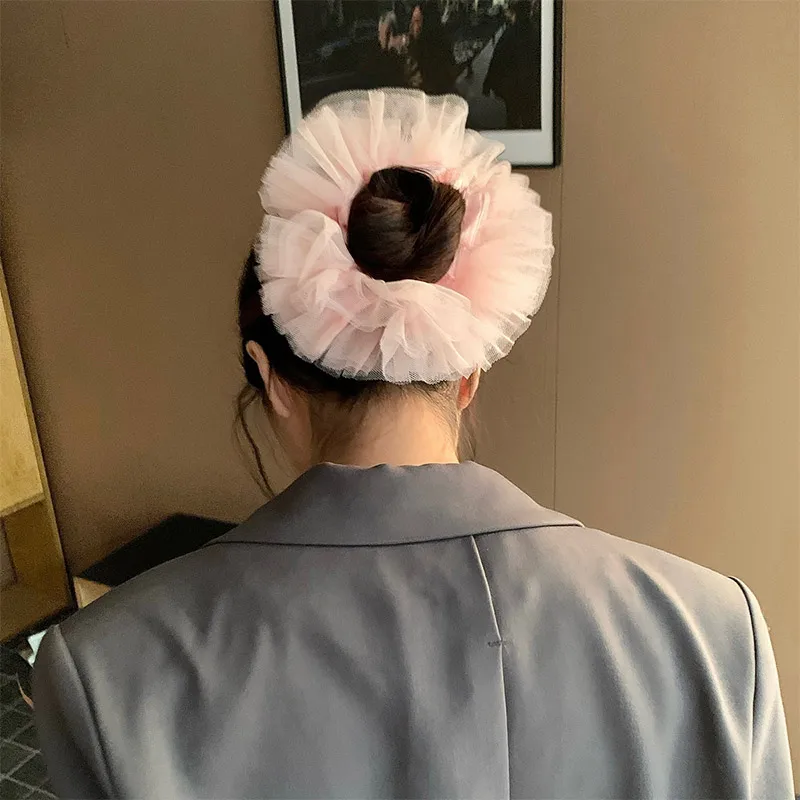 Rosa laço princesa estilo faixas de cabelo elegante doce moda versátil artesanal laço de cabelo rabo de cavalo coque 2025 meninas acessórios para o cabelo