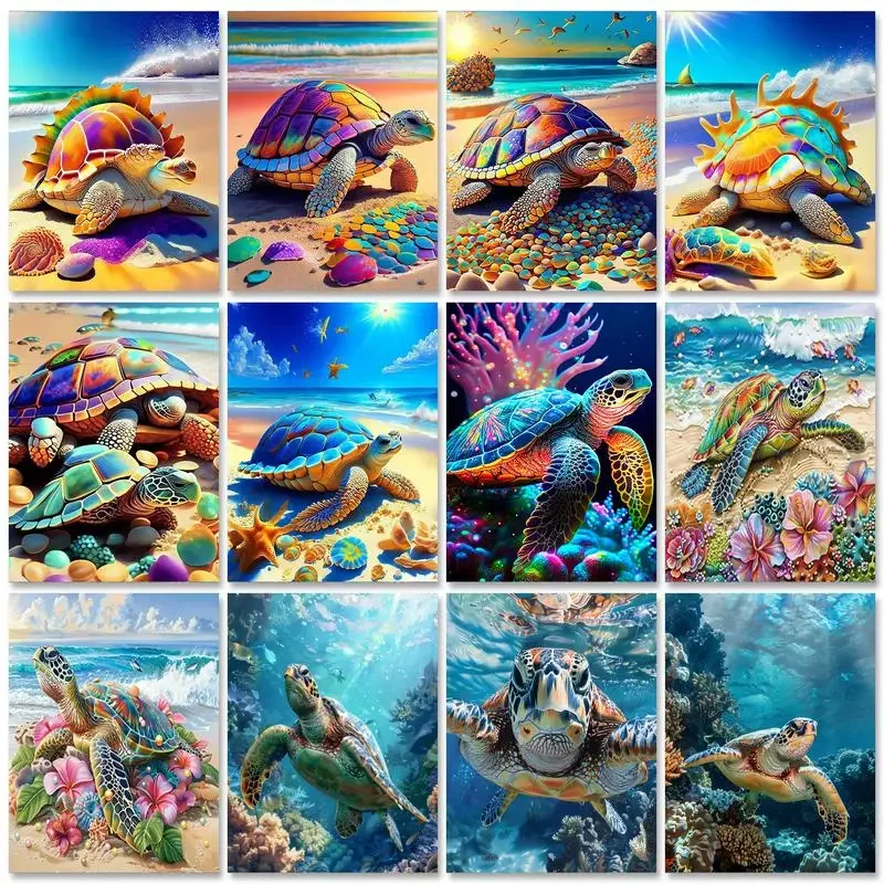 

114931 DIY Painting By Numbers Frame For Adults Sea Turtle Picture Animal Canvas Painting Gift Handiwork Art Unique Gift
