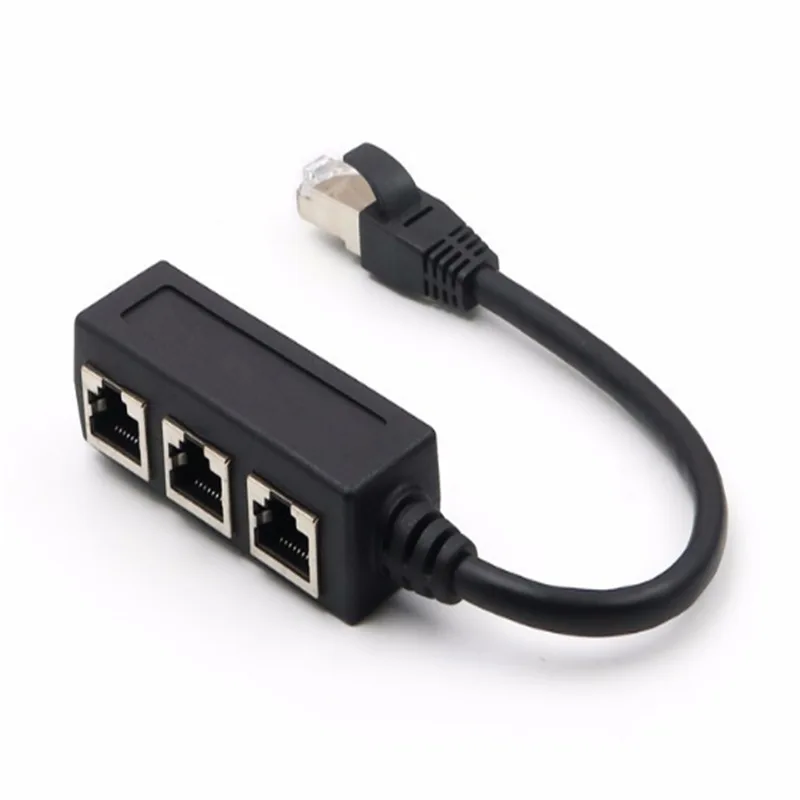 Audio Video 3 RCA Male To 6 RCA Female Plug Splitter Cable With RJ45 Splitter LAN Ethernet Network  cable Connector Extender