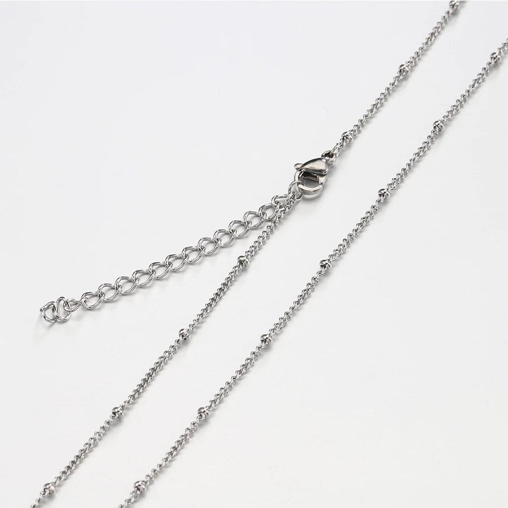 5 Stück 45cm+5cm Kette mit Karabinerverschlüssen, Edelstahl-Perlenkette, Halsketten-Basisketten für DIY-Schmuckherstellung, kein Verblassen – Detail 22
