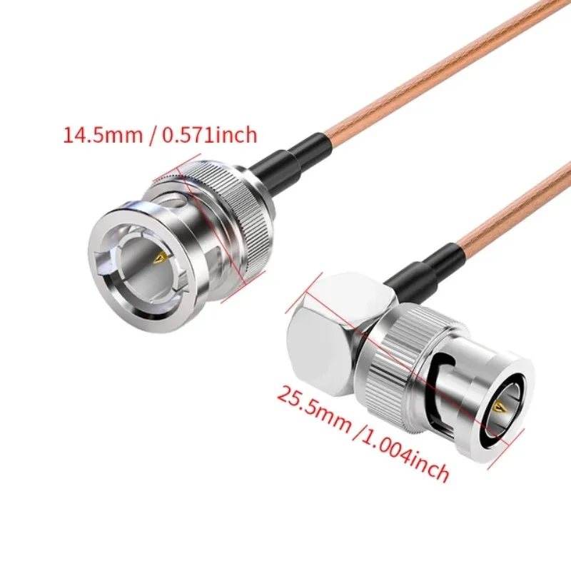 Q9 BNC Male Plug RF Coaxial Video Cable RG179 Cable 75 Ohm 90° Right Angle Extension Pigtail For DVR TV Set-top Box DIY Jumper