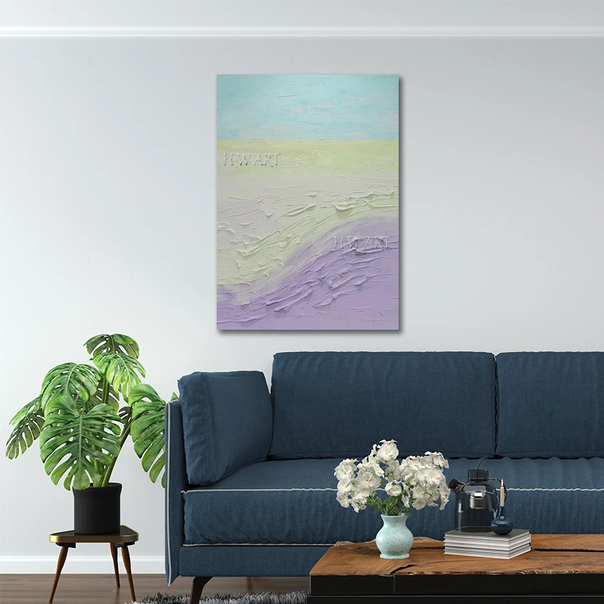 

Картины маслом с ножом, абстрактная картина на холсте, современные офисные произведения искусства, стена с акриловой художественной текстурой, безрамная, декор для детского сада