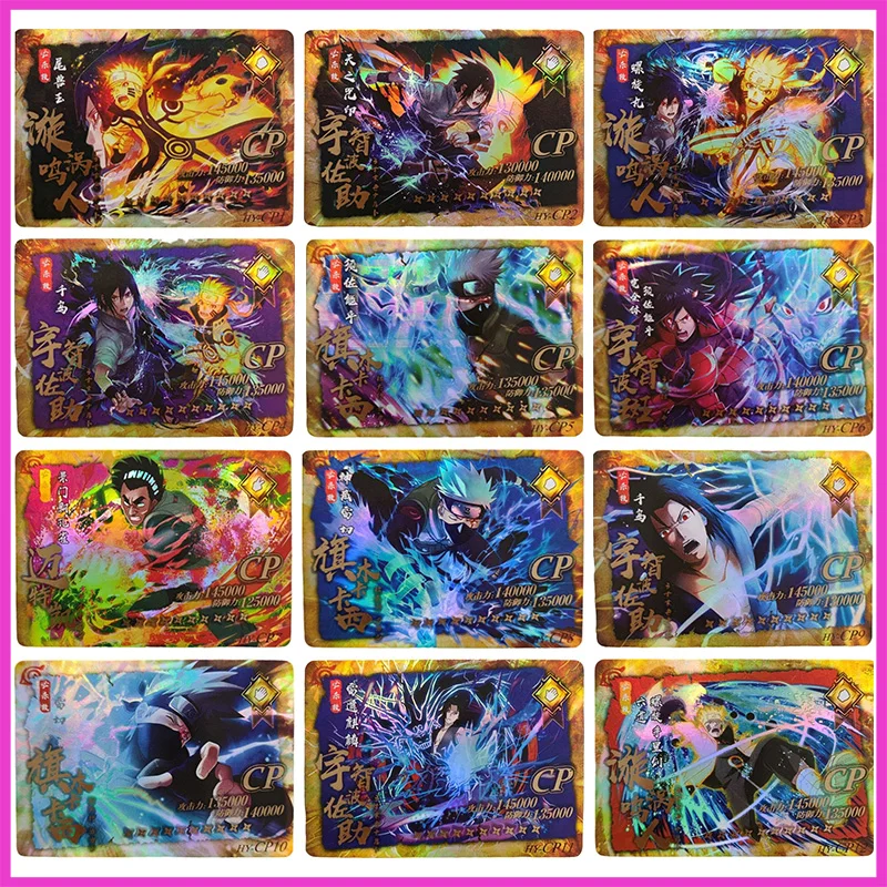 

Anime NARUTO Rare CP Refraction Foil Uzumaki Naruto Uchiha Sasuke Hatake Kakashi Toys for boys Collectible Card Birthday Present