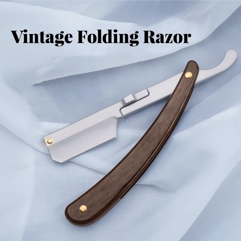 1pc Stainless Steel Folding Shaver Knife Men Manual Convenience Hair Trimmer Handle Beard Straight Razor Hair Dressing Tools