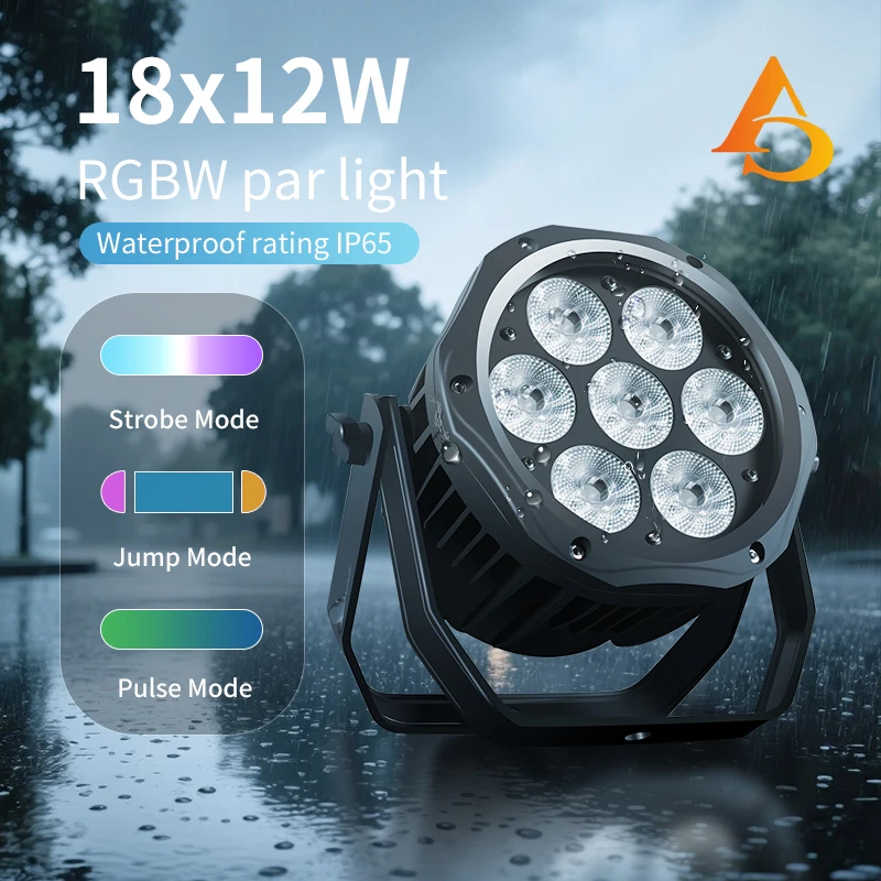 AICPOSE LED 7x12W RGBW /7x18W 6 in 1 Par Light DMX Effect Professional Stage DJ Christmas Public Color Light Outdoor Waterpro