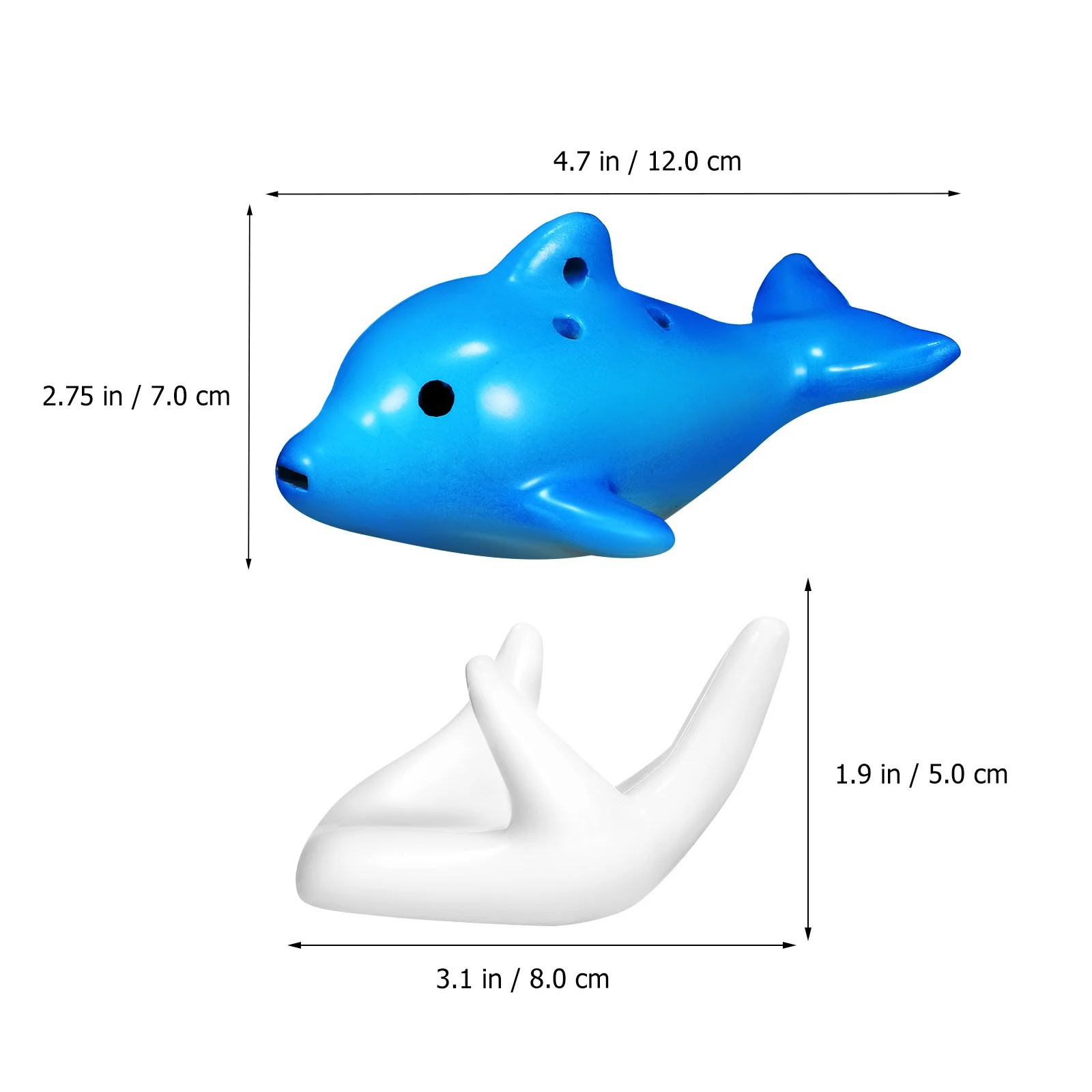 

Dolphin Alto 6 Holes Ceramic Ocarina Musical Instrument Hand Rest Song Book Neck Strap for Beginner Dolphin Ocarina