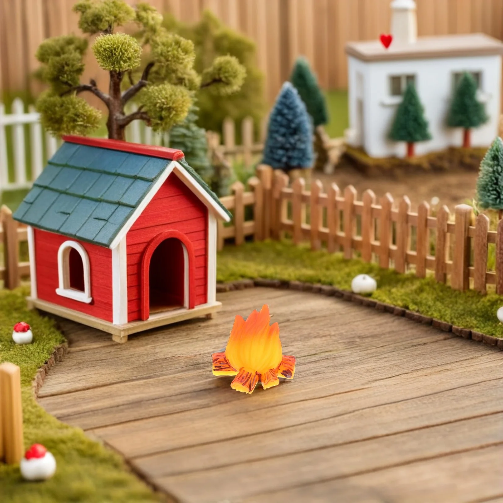 

15pcs Mini Resin Bonfire Micro Landscape Decoration Compact Campfire For Dollhouse Pretend Play Flame Simulation Home Decor Gift