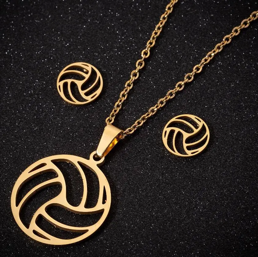 DIY accessories Japan and Korea version Korean men's and women's fashion simple sports jewelry stainless steel volleyball collar