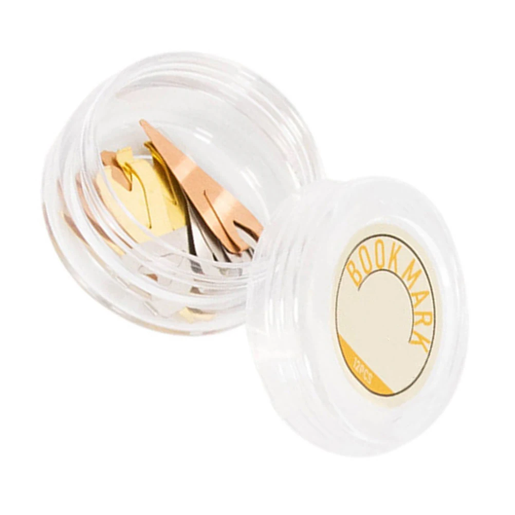 

12pcs Stainless Steel Bookmarks Creative Shape Glossy Smooth For Reading Page Marker Students School Bookmark Graduation