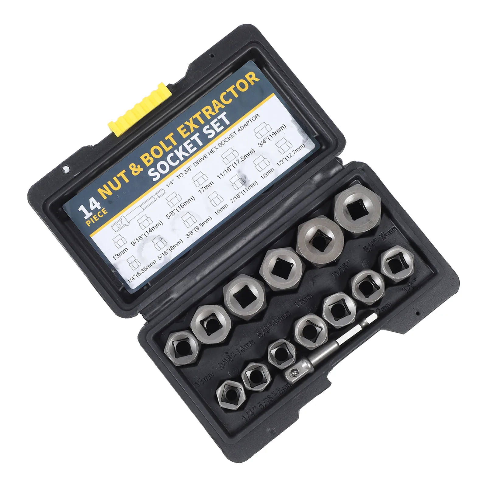 

14 шт., набор головок для экстрактора болтов и гаек, хромированная молибденовая сталь, съемник гаек с проушинами для удаления поврежденных замороженных гаек, винтов
