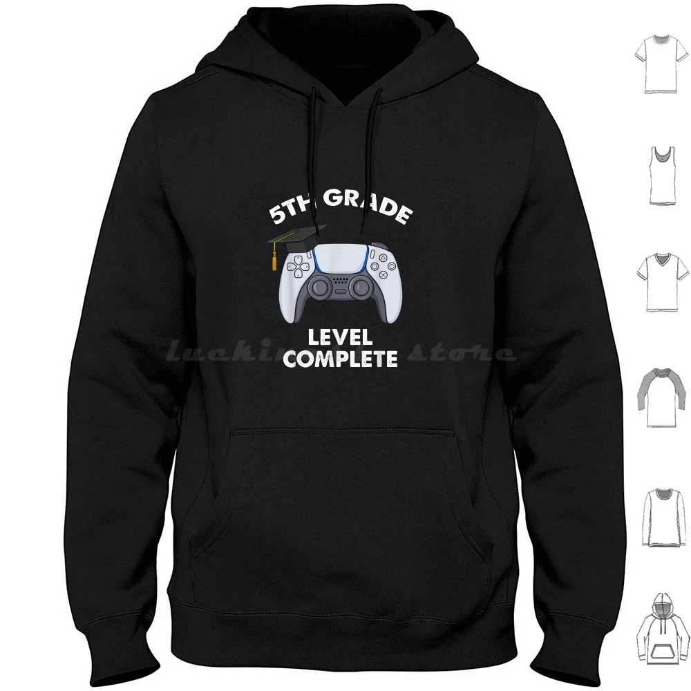 5Th-Grade-Level-Complete-Graduation-Gamer-Boys-School-Gift Hoodies Long Sleeve Graduation Grade Gamer 5Th Level