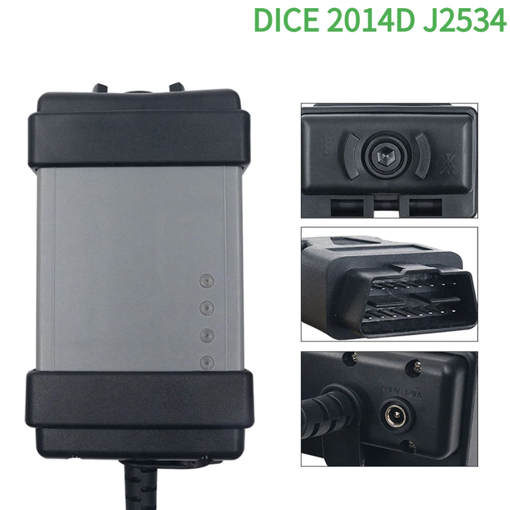 

DICE 2014D J2534 Automotive Diagnostic Inspection Tool Multilingual OBD2 Car Scan Tracer Control Module/SRS Etc Diagnostic Tool