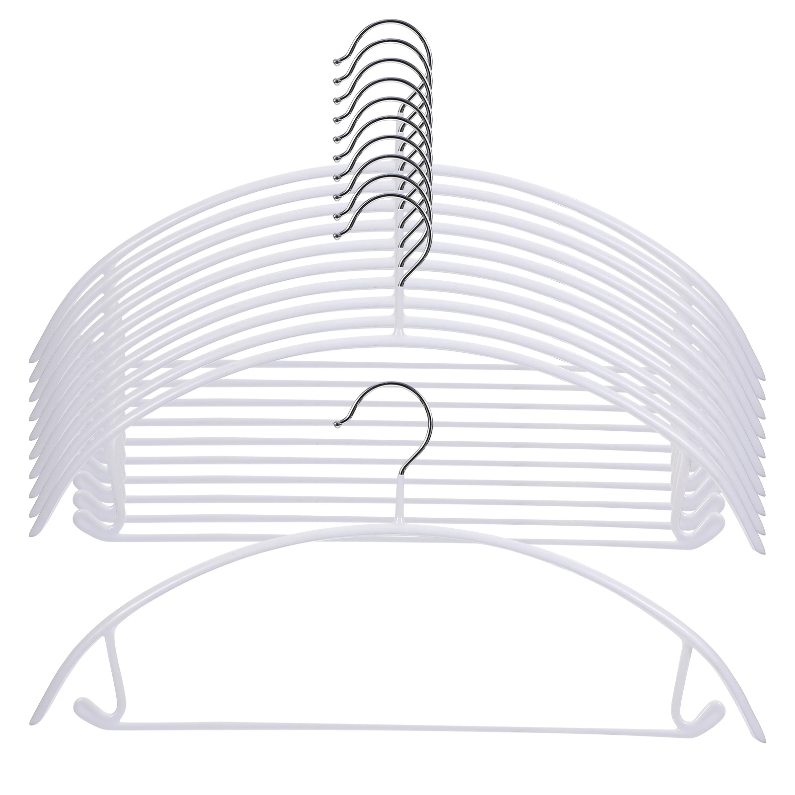 

10Pcs PVC Coated Clothes Hanger Semicircle NonSlip 8KG Capacity SpaceSaving Multipurpose Closet Skidproof Hangers