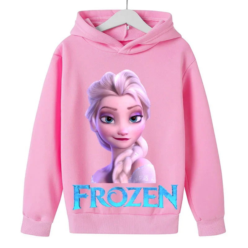 New 2023 Frozen Elsa Hoodie Kids 3 4 5 7 9 11 Years Clothes Hoodie Suitable Baby Girl Long Sleeve Antumn Manga Pullover Sweater