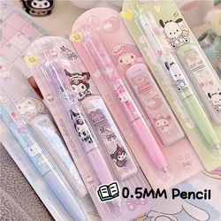 4Pcs/Set Sanrio Melody Kuromi Cinnamoroll Pochacco Mechanical Pencil 0.5mm Press Pencils Office Students Stationery Kids Gifts