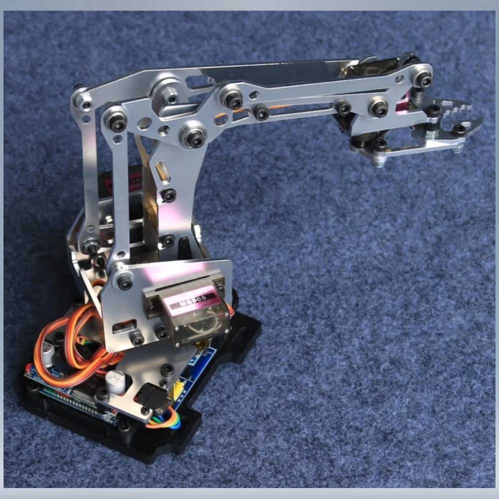 メタル4サーボロボットアーム、モバイルアプリ制御とロボットクロー付き、ArduinoロボットDIYアームキット