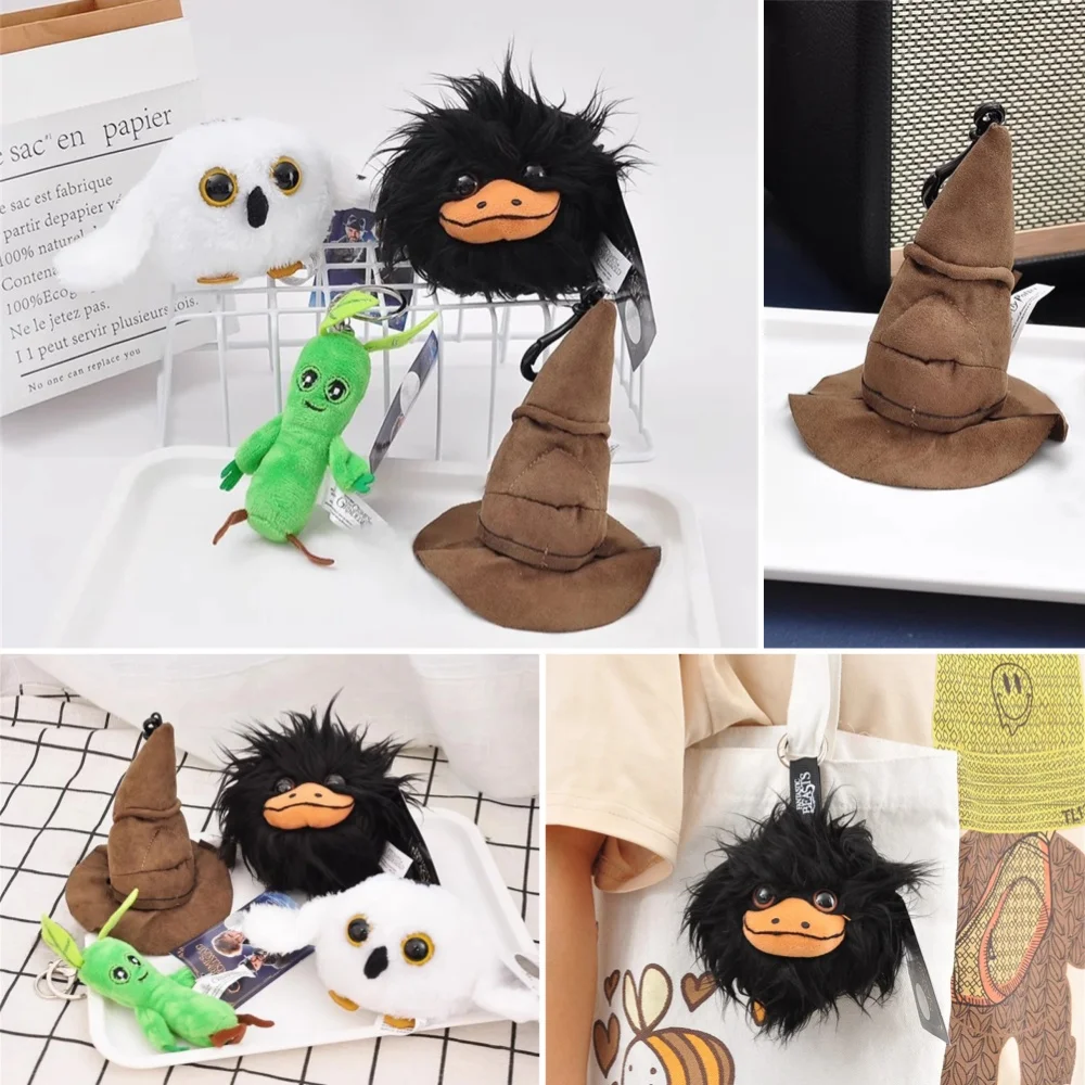 Muñeco de peluche Original de Harry Potter, juguetes bonitos de Hedwig Niffler, sombrero de clasificación, llavero colgante, mochila, adorno, regalos para niñas