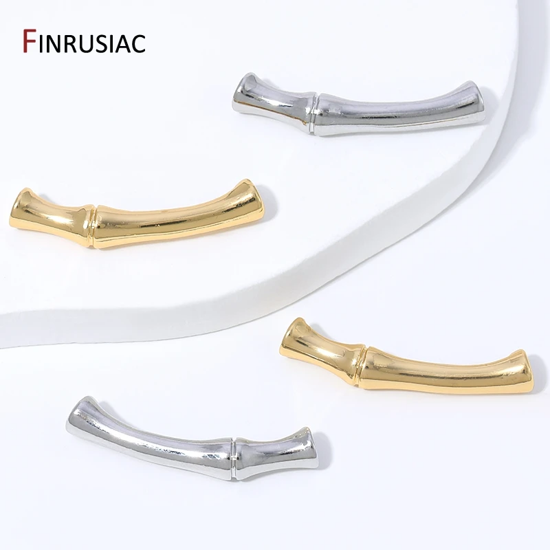18K Gold Plated Brass Tube Spacers Beads,Bamboo Joint Through-hole Separator Beads For DIY Jewelry Making Accessories view 5