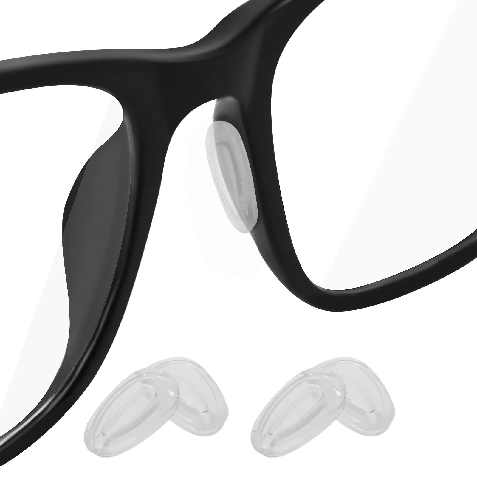 10Pairs Clear Silicone Nose Pads for Eyeglasses Waterdrop Shape Air Chamber Non Slip Push in Comfortable Nose Bridge Support