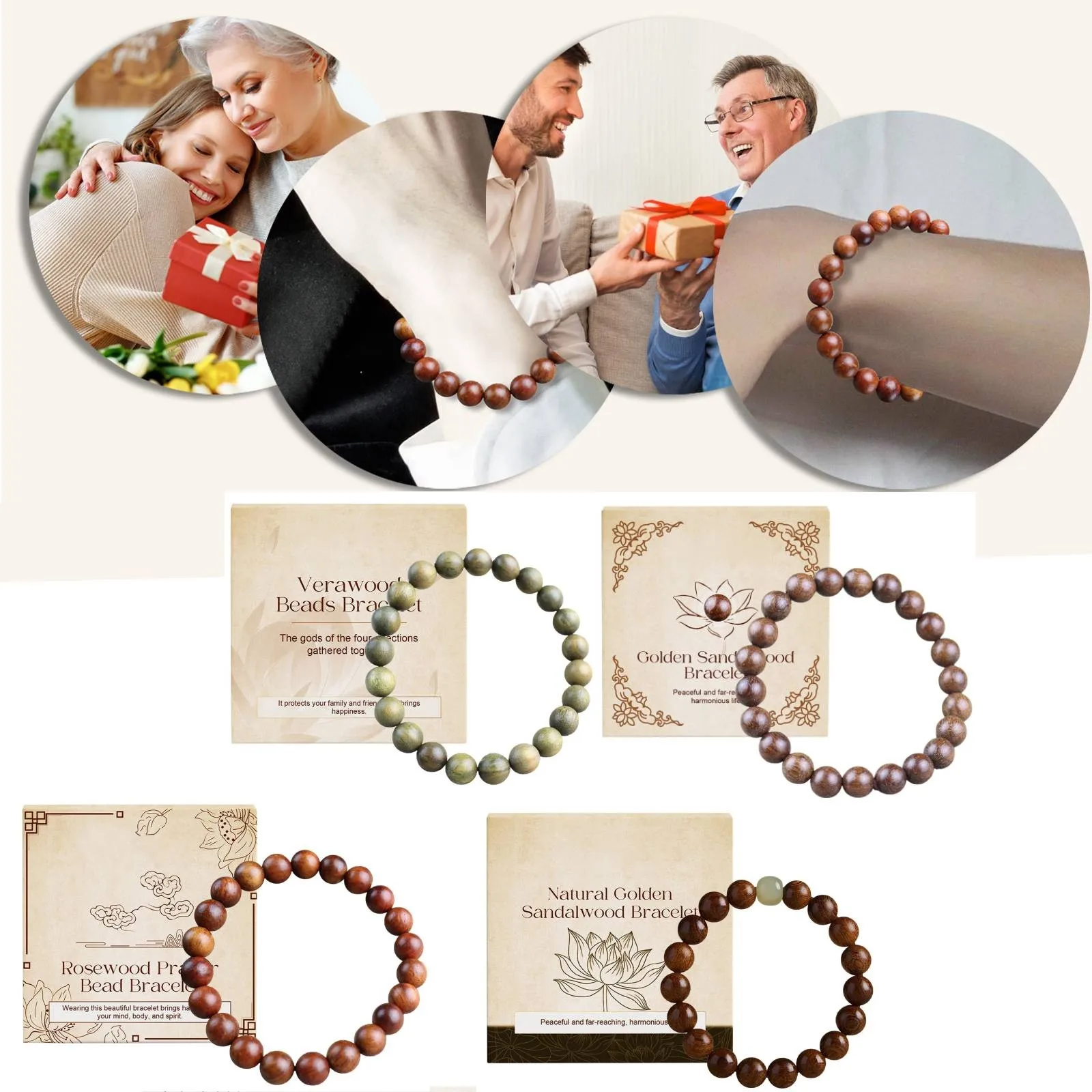 Chinese stijl sandelhout armband Hoexe groen sandelhout armband 1pc nicheontwerp neutrale armband geschikt voor geschenken Tiki