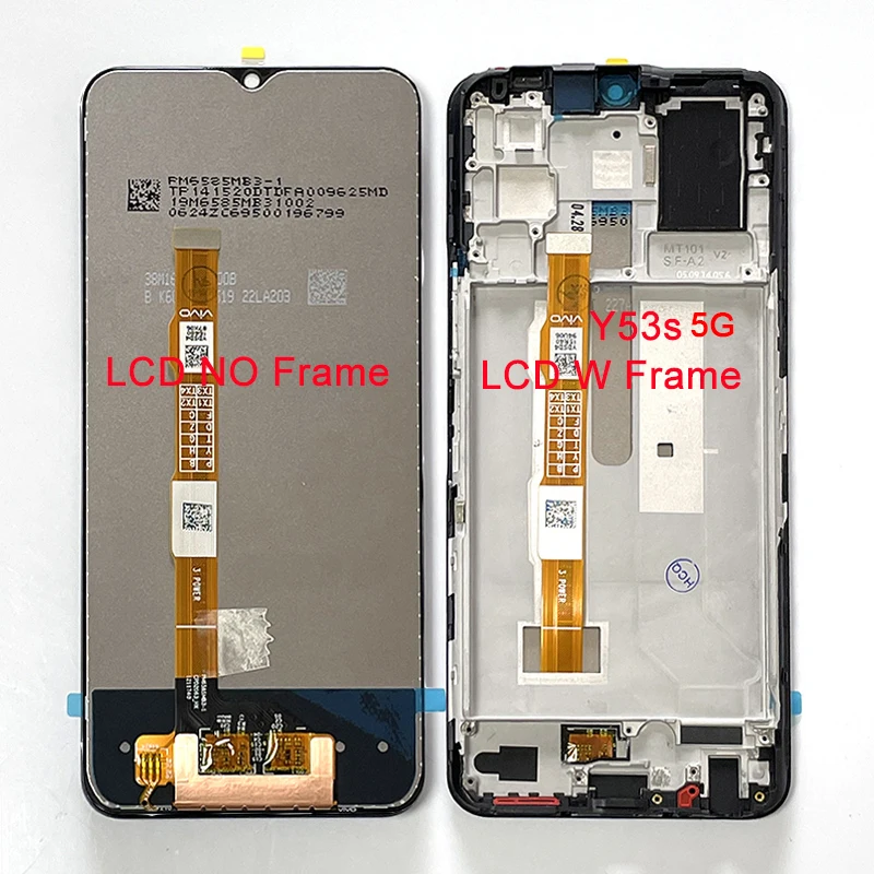 Original For VIVO Y15s Y15c LCD Frame Y22 2022 Y35 4G LCD Display Screen+Touch Panel Digitizer For VIVO Y53S 4G 5G Y33s Frame