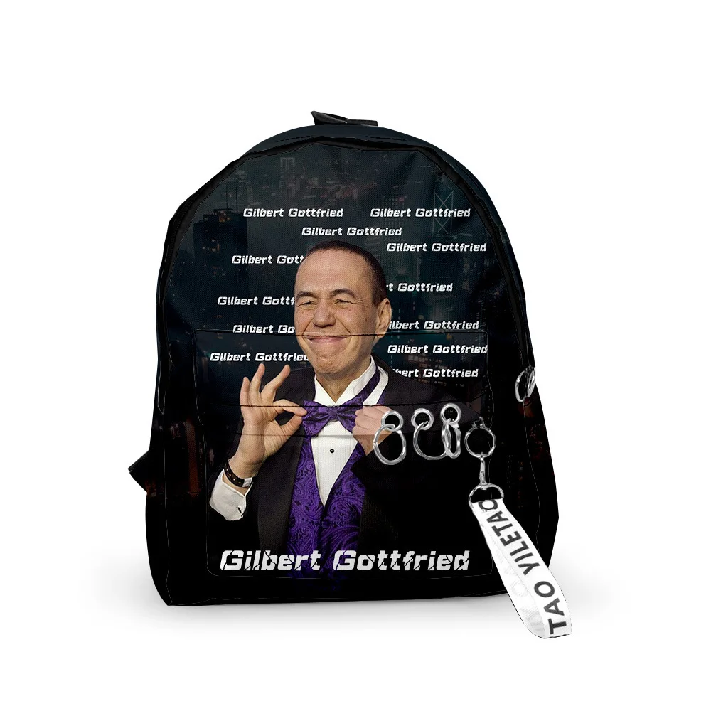 Harajuku Beliebte Gilbert GOttfried Schultasche Niedliche kleine Reisetaschen 3D-Druck Oxford Wasserdichter Schlüsselanhänger Notebook-Rucksack