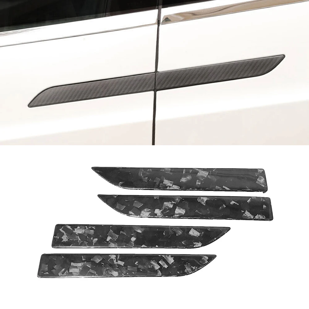 

Forged Carbon Fiber Car Outer Door Handle Trim Cover For Tesla Model X 2017-2022