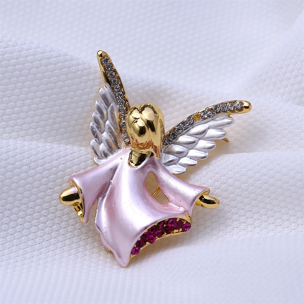 Rinhoo Musik Engel Fee Broschen für Frauen Vintage weiße Engels flügel Weihnachts figur Emaille Pins Neujahr Geschenke Weihnachts schmuck – Detail 11
