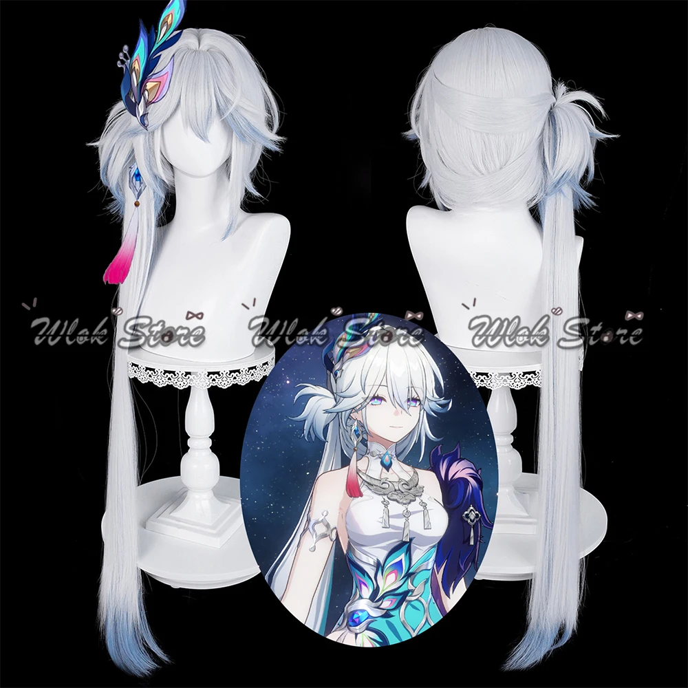 

Парик для косплея Yao Guang из игры Honkai Star Rail, длинный хвост, термостойкий синтетический парик для женщин, для Хэллоуина и вечеринок