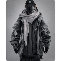 Giacca Cargo funzionale Unisex High Street Techwear finta giacca a vento tattica in due pezzi cappotti Streetwear abbigliamento uomo Oversize