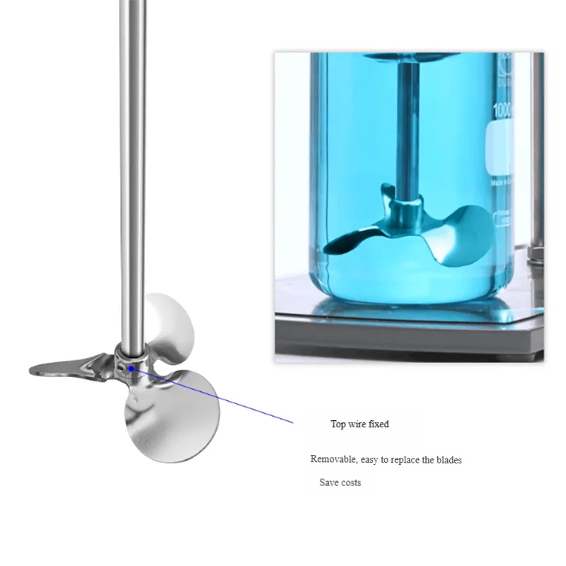 ใบพัดผสมแบบเกลียวสามใบขนาดเล็ก ทำจากสแตนเลส 316 จำนวน 1 ชิ้น สำหรับเครื่องผสมในห้องปฏิบัติการ
