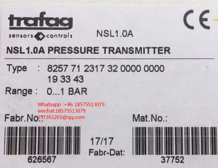 

For TRAFAG 8254.79.2317 Pressure Transmitter 0-16bar New