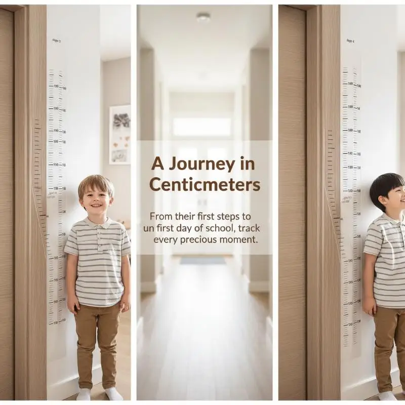 1Pcs Kids Height Growth Chart Wall Sticker Removable Writeable Measuring Ruler For Bedroom Playroom Nursery Decor