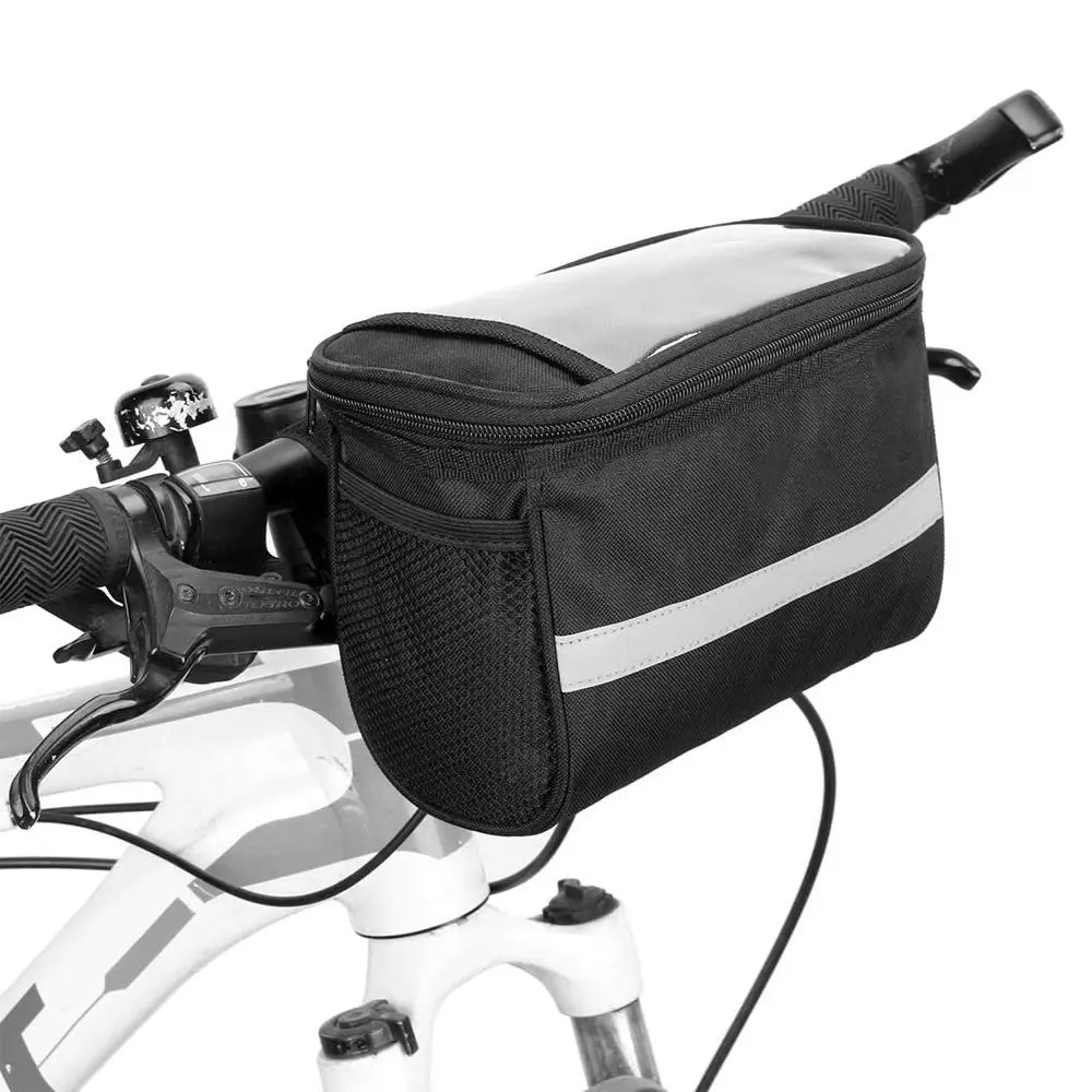 Reflective Basket Rack Cycling Bags Front Tube Pannier Bike Bicycle Handlebar Bag