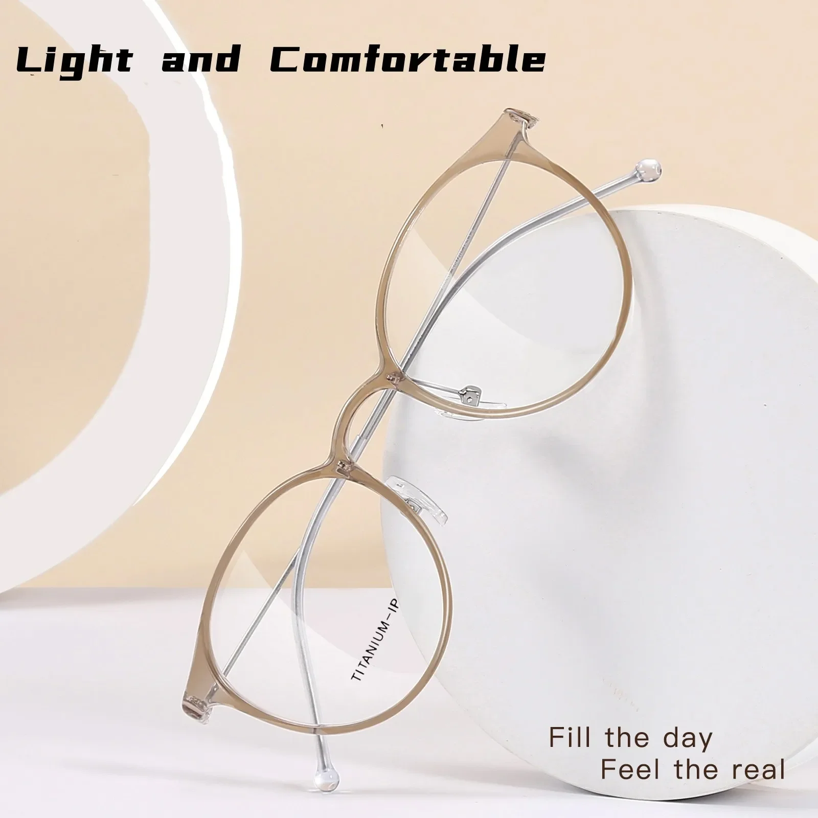 OLLYMURS جديد خفيف للغاية TR90 شفاف ريترو مستدير من التيتانيوم النقي إطار نظارات طبية بصرية للرجال والنساء
