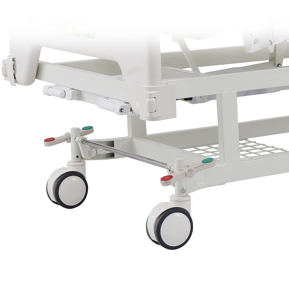 Stainless Steel Durable Adjustable Hospital Bed Modern Design Foldable Twin Crank Anti-Skid Trendelenburg Function Infusion