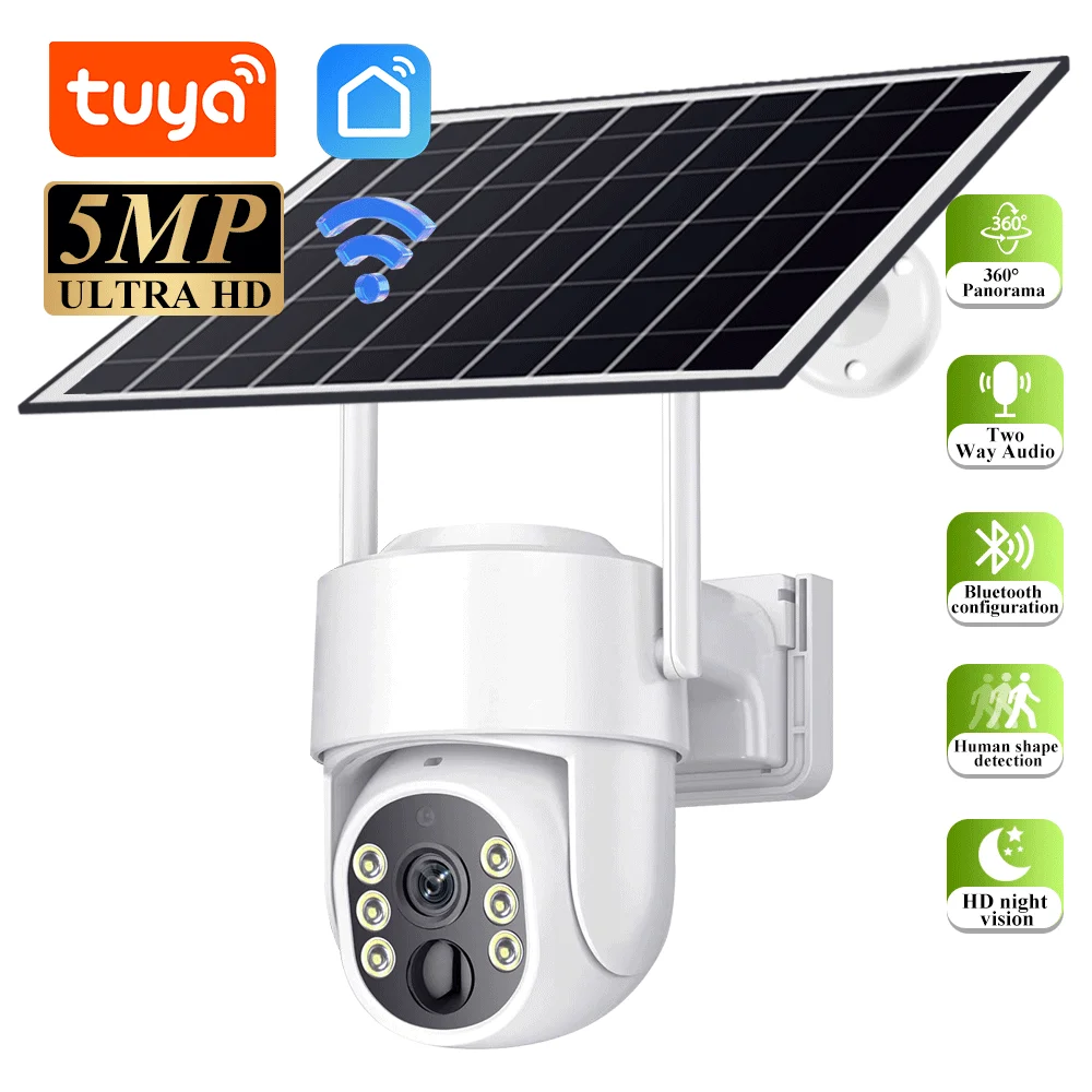 

Tuya 5MP HD Wi-Fi PTZ-камера Цветная функция ночного видения AI Автоматическое отслеживание Безопасность Защита IP-камера CCTV Аудио-видео наблюдение