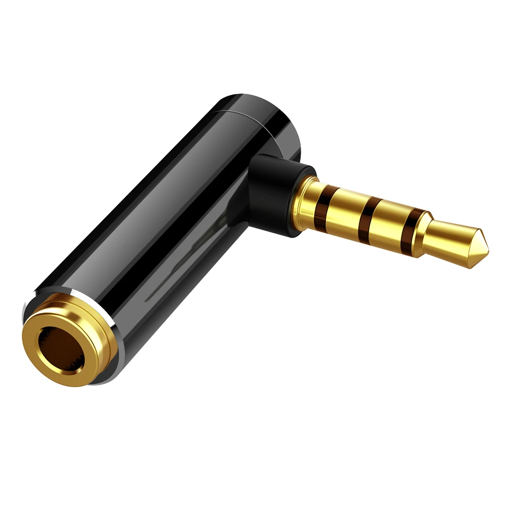 Audio Jack 3.5mm to 3.5mm Right Angle Male to Female Stereo Audio L-shaped Headphone Converter 90 Degrees