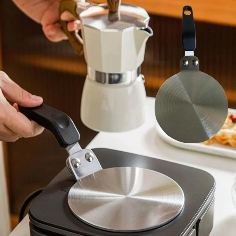 Universal Heat Diffuser for Cookware Anti Scalding Stainless Steel Induction Converter Plate with Handle Extends Pot Life