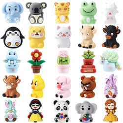 5/10PCS 3D Silicone Beads Cartoon Rabbit Princess Shape Craft Bead For Jewelry Keychains Hanging Gift Party Decor Supplies