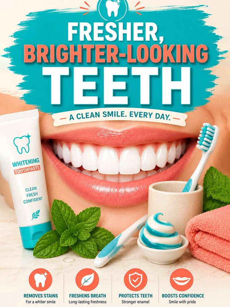 Color Correction Toothpaste for Teeth Discoloration Stain Remover Plaque Control Enamel Protection Fresh Breath Daily Oral Care