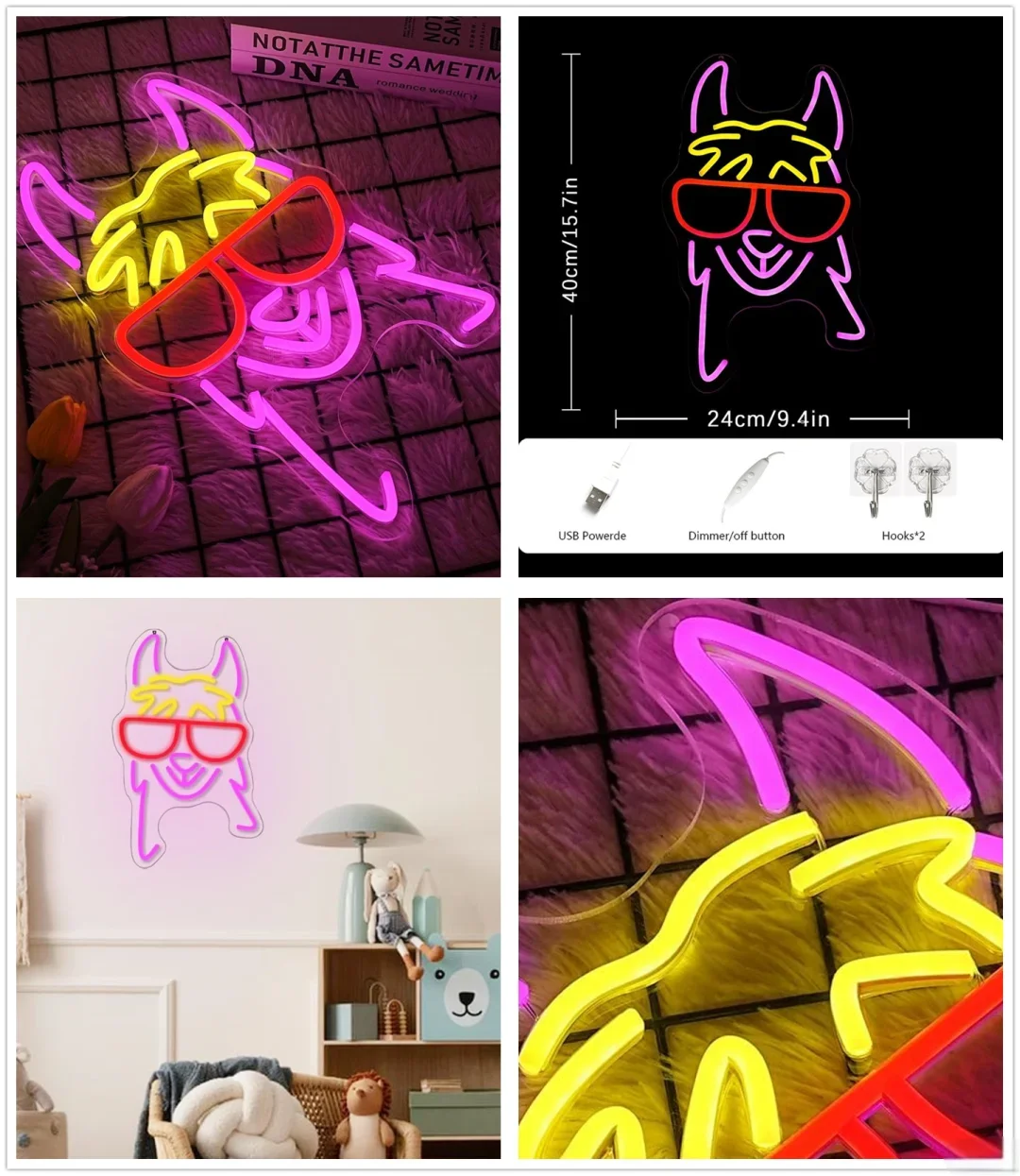 حار بيع مخصصة على شكل حصان LED أضواء تسجيل النيون للاستخدام الداخلي/الخارجي ديكور الباب لإعلان بناء الزفاف #2