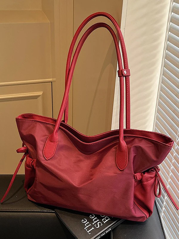 

Nylon Red Canvas Wedding Bag Simple Tote Bag for Women Bridal Suitcase with Zipper Hard Bot Large Capaci Household Items