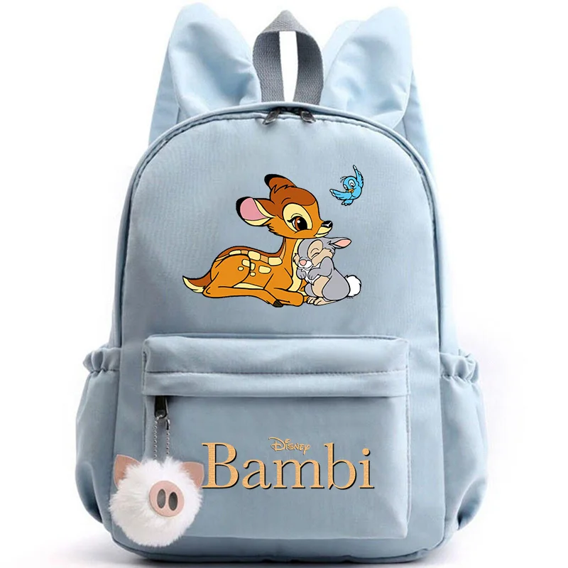 Disney Bambi Rugzak Voor Meisjes Jongens Tiener Rugzak Casual Schooltassen Reizen Konijn Oren Rugzakken Mochila