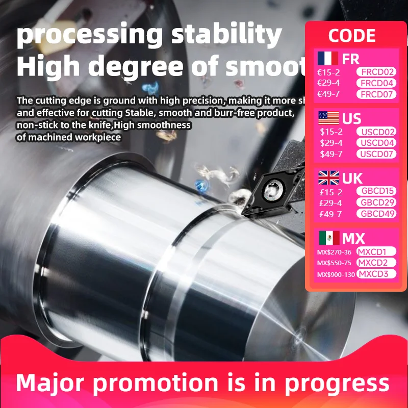 

CNC Internal Turning Carbide Inserts 10-Piece Set - DCMT070204/08, 11T304/308 and DCCT11T308 Series