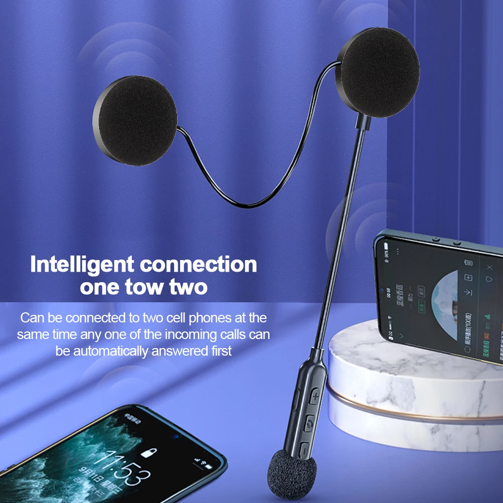 Motorcycle Helmet Bluetooth 5.3 Headset Stereo Headset Motorcycle Universal Helmet Headset Wireless Hands-Free Calling Brand New